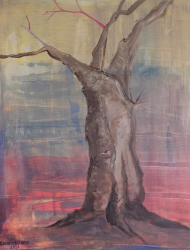 Painting titled "separate tree" by Günter Hubert Winterscheid, Original Artwork, Acrylic
