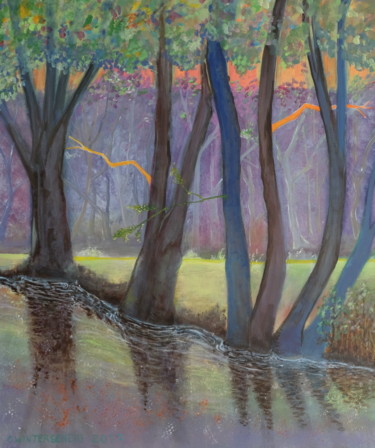 Ζωγραφική με τίτλο "forest" από Günter Hubert Winterscheid, Αυθεντικά έργα τέχνης, Ακρυλικό