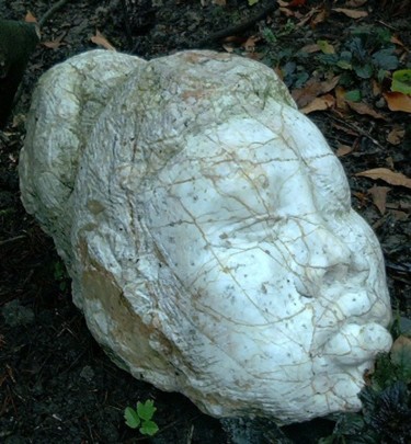 Sculpture titled "Asian woman's head" by Günter Hubert Winterscheid, Original Artwork, Stone