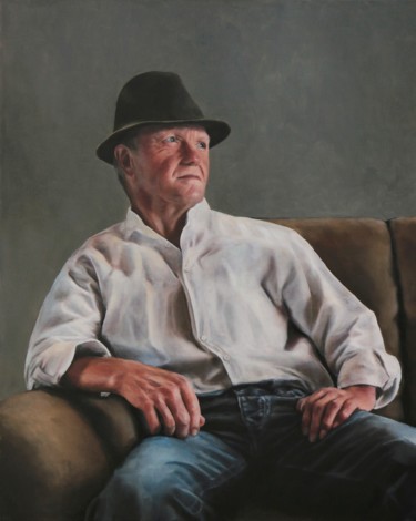 Painting titled "Papa" by Günter Leiter, Original Artwork, Oil