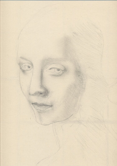 Disegno intitolato "Zeichnung Porträt e…" da Günter Ruhm, Opera d'arte originale, Matita
