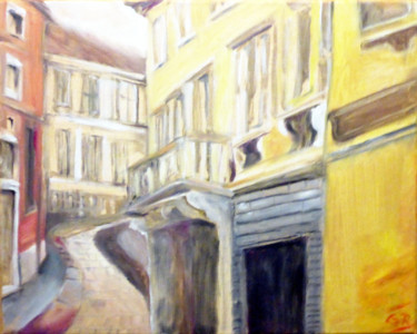 Painting titled "Via Morone  Milano" by Günter Ruhm, Original Artwork, Oil