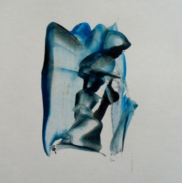 Peinture intitulée "Blue angel Peinture…" par Guenzone, Œuvre d'art originale, Encaustique