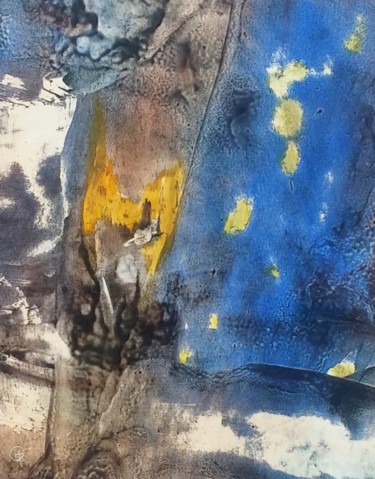 Peinture intitulée "Abstrait couleur pe…" par Guenzone, Œuvre d'art originale, Encaustique
