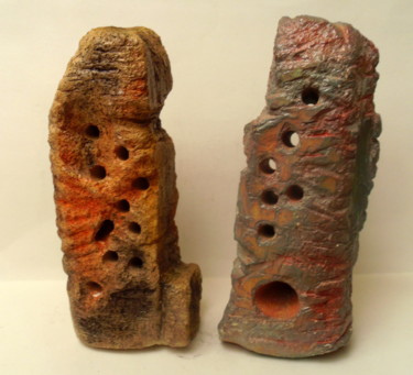 Sculpture intitulée "Mégalithe ceramique…" par Guenzone, Œuvre d'art originale, Céramique