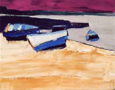 Peinture intitulée "Marée basse" par Guernez, Œuvre d'art originale, Huile