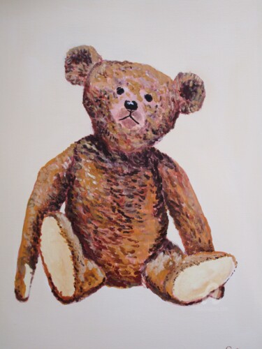 Peinture intitulée "l'ours de Tatou 193…" par Gueryn, Œuvre d'art originale, Huile