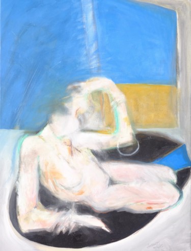 Pintura intitulada "Plage ou bureau ?" por Damien Guevart, Obras de arte originais, Acrílico