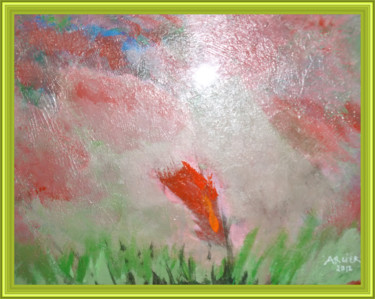 Painting titled "Un fiore" by Guglielmo Arcieri, Original Artwork