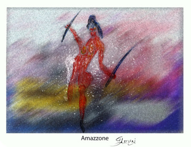Painting titled "Amazzone" by Guglielmo Arcieri, Original Artwork