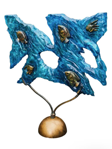 Скульптура под названием "Acquario" - Guglielmo Ferraiola, Подлинное произведение искусства, Бронза