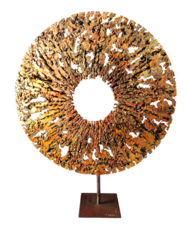 Sculpture titled "Oltre lo spazio" by Guglielmo Ferraiola, Original Artwork, Stainless Steel