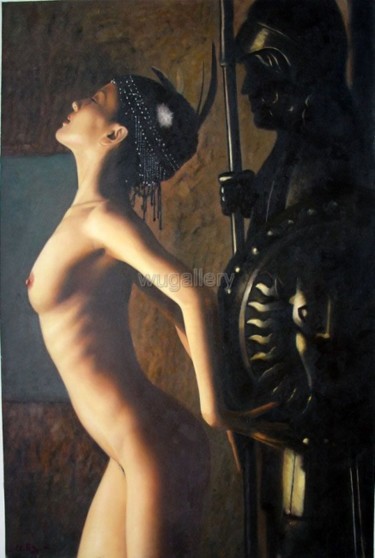 Painting titled "THE CHINESE NUDE GI…" by Guibing Zhu, Original Artwork, Oil