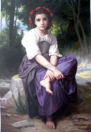 Painting titled "THE GIRL BESIDES ST…" by Guibing Zhu, Original Artwork, Other