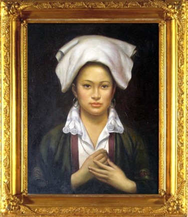 Painting titled "PORTRAIT OIL PAINTI…" by Guibing Zhu, Original Artwork, Oil