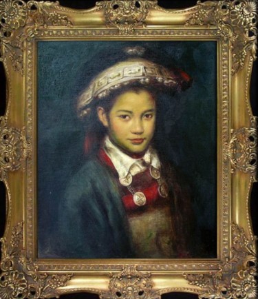 Painting titled "ORIGINAL PORTRAIT O…" by Guibing Zhu, Original Artwork, Other