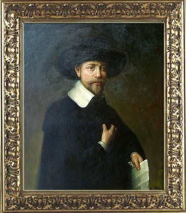 Painting titled "REP. OLD MASTER REM…" by Guibing Zhu, Original Artwork, Oil