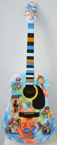 guitare peinte ©2017 par Jeannette Guichard-Bunel