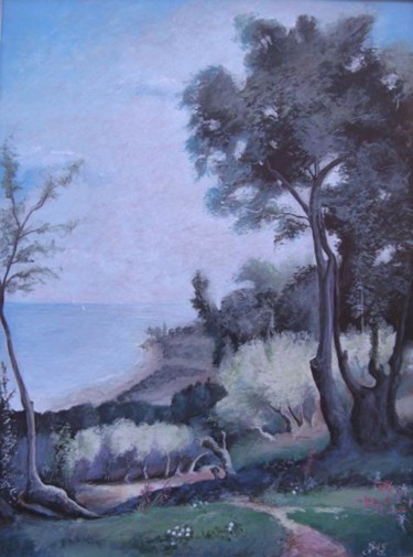 Pittura intitolato "Discesa al  mare" da Giancarlo Guidi, Opera d'arte originale, Olio