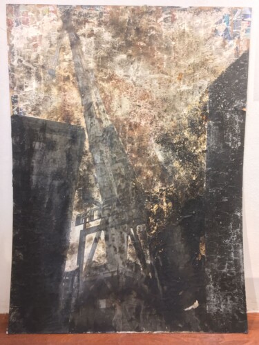 Pittura intitolato "Gru Fincantieri Pal…" da Guido Guzzo, Opera d'arte originale, Smalto Montato su Telaio per barella in le…