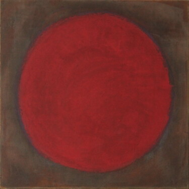 Painting titled "No. 1901_Red sphere" by Guido Lötscher, Original Artwork, Oil