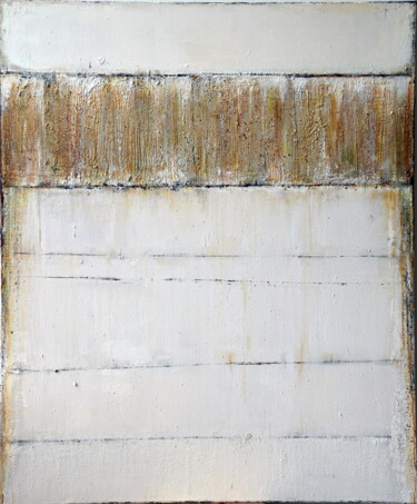 Painting titled "No. 1307_Copper run…" by Guido Lötscher, Original Artwork, Oil Mounted on Wood Stretcher frame