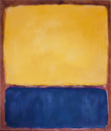 Painting titled "No. 1100_Yellow clo…" by Guido Lötscher, Original Artwork, Oil Mounted on Wood Panel