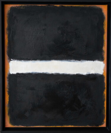 Schilderij getiteld "No. 1750_White stri…" door Guido Lötscher, Origineel Kunstwerk, Olie