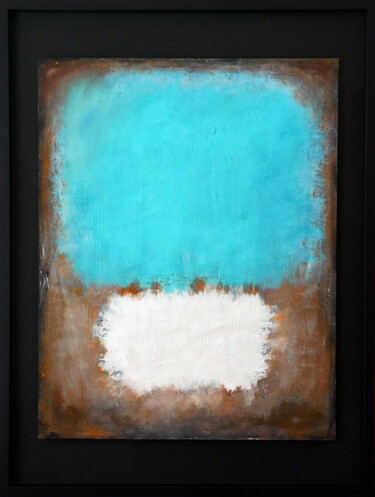 Malerei mit dem Titel "No. 2001_Bleu flott…" von Guido Lötscher, Original-Kunstwerk, Acryl Auf Andere starre Platte montiert