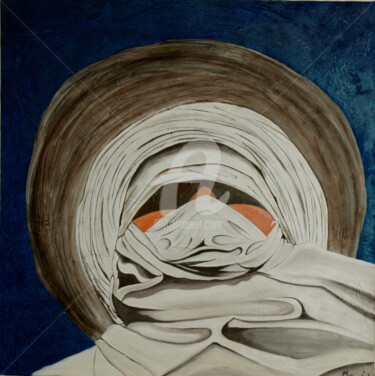 Painting titled "Tuareg" by Guido Mannini, Original Artwork, Oil