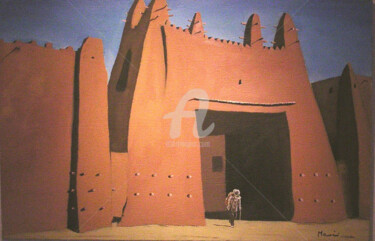 Painting titled "Porte du Sahara" by Guido Mannini, Original Artwork, Oil
