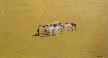 Peinture intitulée "Anime nel deserto" par Guido Mannini, Œuvre d'art originale, Huile