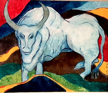 Painting titled "Toro" by Guido Maria Filippi, Original Artwork