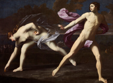 Painting titled "Atalante et Hippomè…" by Guido Reni, Original Artwork, Oil