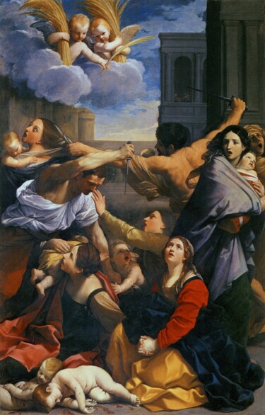 Painting titled "Le Massacre des Inn…" by Guido Reni, Original Artwork, Oil