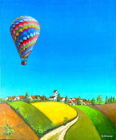 Peinture intitulée "Die Landung" par Guido Schraner, Œuvre d'art originale, Acrylique