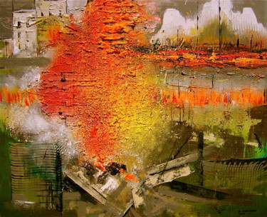 Malerei mit dem Titel "Inferno" von Guido Schraner, Original-Kunstwerk, Acryl