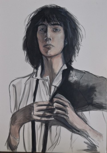Pittura intitolato "Patti Smith" da Guido Mori, Opera d'arte originale, Olio