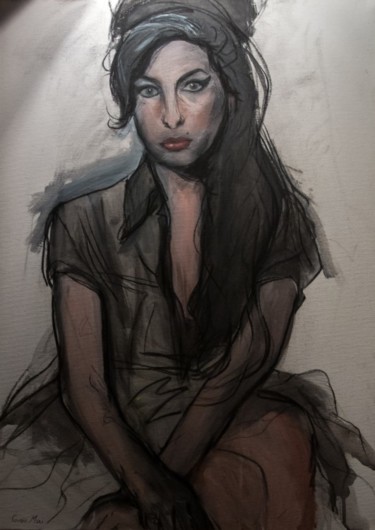 Pittura intitolato "Amy Winehouse" da Guido Mori, Opera d'arte originale, Olio