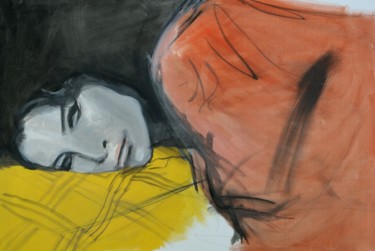 Pittura intitolato "Sleeping Amy" da Guido Mori, Opera d'arte originale, Acrilico