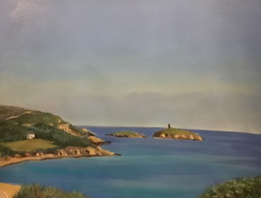 Peinture intitulée "les îles Finocchiar…" par Lydia Guigo, Œuvre d'art originale, Huile