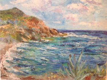 Painting titled "Vent à Mute (Corse)" by Lydia Guigo, Original Artwork, Oil