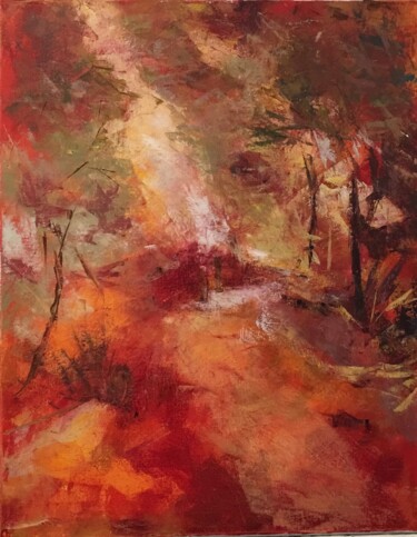 Peinture intitulée "Sous-bois" par Lydia Guigo, Œuvre d'art originale, Huile Monté sur Châssis en bois