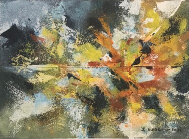Painting titled "Explosion" by Lydia Guigo, Original Artwork, Acrylic Mounted on Wood Stretcher frame