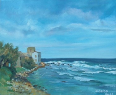 Peinture intitulée "Tollare le Cap Corse" par Lydia Guigo, Œuvre d'art originale, Huile Monté sur Châssis en bois