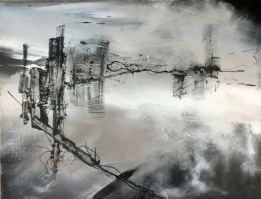 Картина под названием "Usine" - Guillaume Vincent, Подлинное произведение искусства, Акрил Установлен на Деревянная рама для…