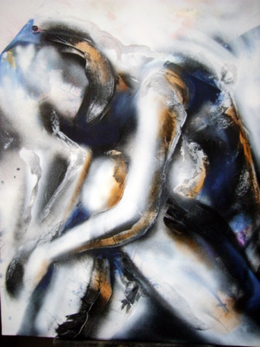 Картина под названием "Grosse fatigue" - Guillaume Vincent, Подлинное произведение искусства, Чернила Установлен на Деревянн…