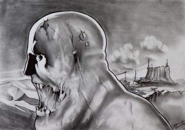 Drawing titled "Zombi" by Guillaume Vincent, Original Artwork, Pencil