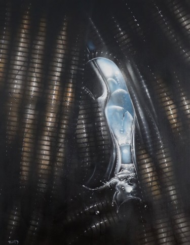 Pintura titulada "Cathédrale" por Guillaume Vincent, Obra de arte original, Pintura al aerosol Montado en Bastidor de camill…