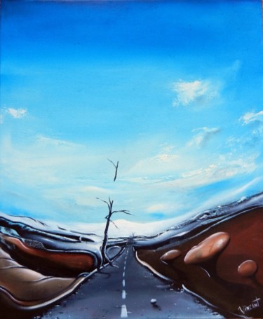 Peinture intitulée "Road of résistance" par Guillaume Vincent, Œuvre d'art originale, Huile Monté sur Châssis en bois